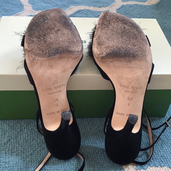 Kate spade black suede and feather puff stilettos - Picture 3 of 3